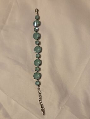 Silver Bracelet with Mint Green Stones - Women Jewelry